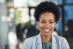 Portrait, business and smile of black woman in office ready for company goals in workplace. Ceo, bo.